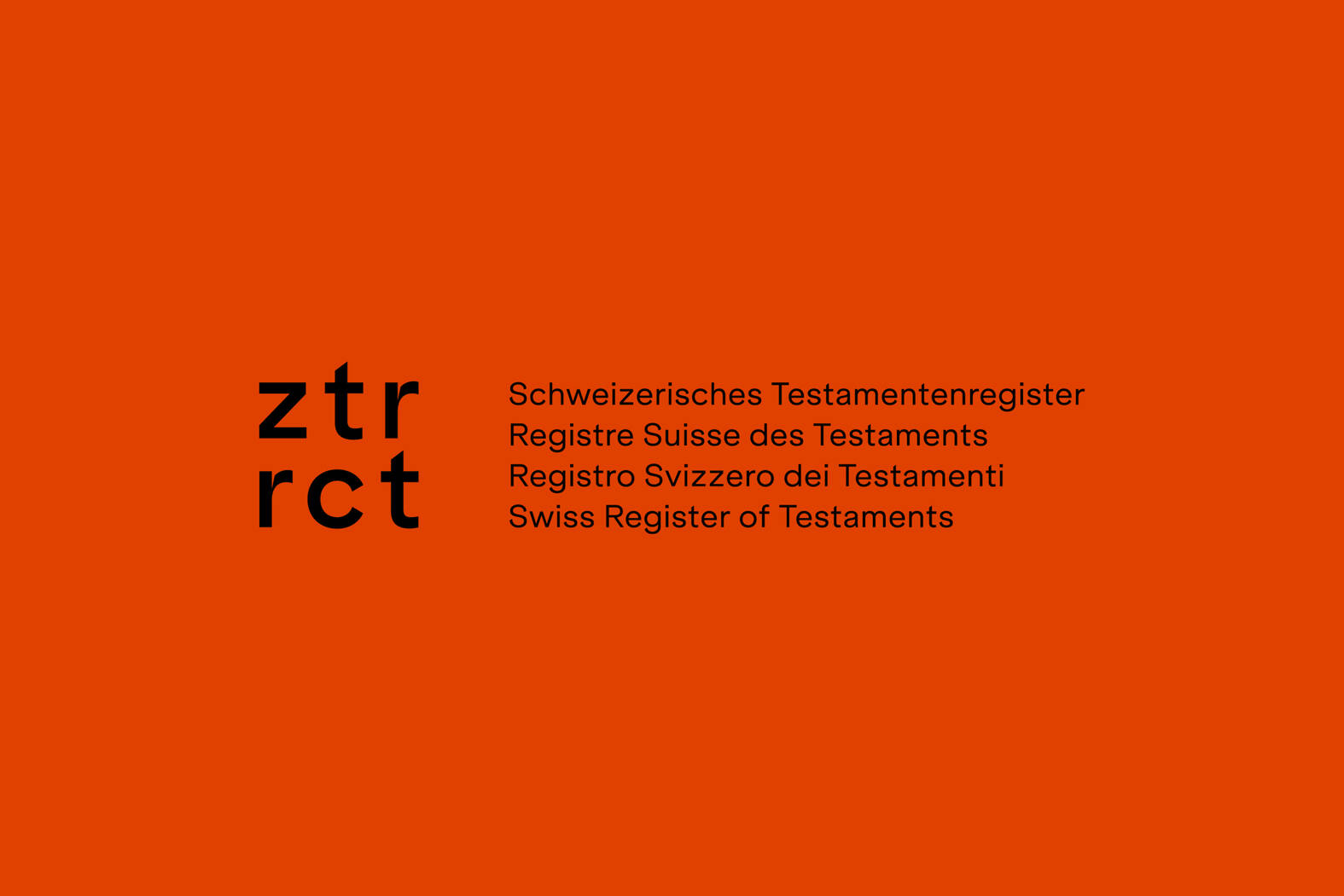 Schweizerisches Zentrales Testamentenregister ZTR GmbH – Branding